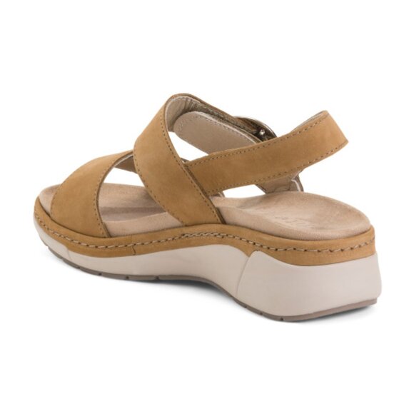 ELITE Made In Portugal Leather Comfort Buckle Sandals With Back Strap - Picture 2 of 2